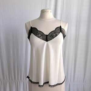 Black and white razor back camisole